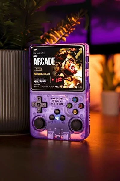 L'eDoren D-r36 3.5 Inç Ips Ekran Retro Handheld Video Oyunu Konsolu El Atarisi Mini Video Oynatıcı 21000 Oyun