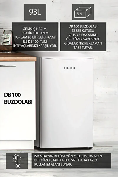 Dijitsu DB100 Mini Buzdolabı A+ 93 l Tezgâh Altı Büro Tipi