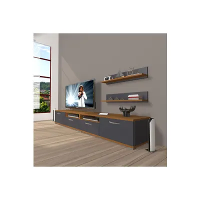 Decoraktiv Eko 200R Mdf Ceviz Antrasit Tv Ünitesi