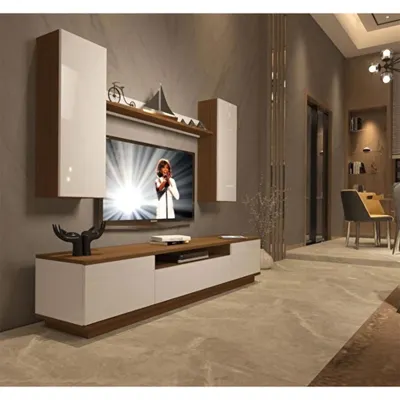 Decoraktiv Trendstyle 5ds Ceviz Beyaz Mdf Tv Ünitesi Tv Sehpası