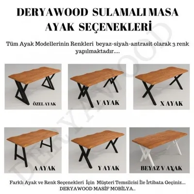 Deryawood Pinus 70x160x76 cm Masif Ahşap Sulamalı Mutfak Masası