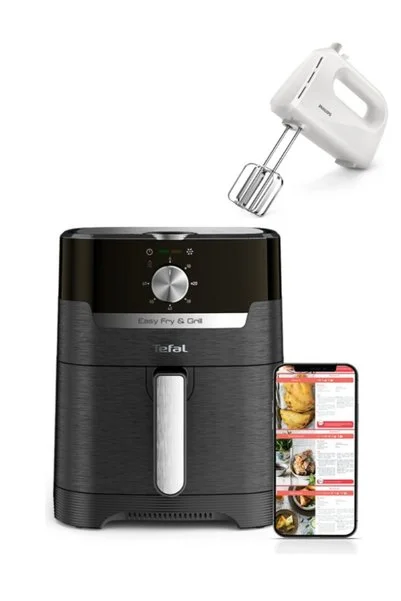 TEFAL Easy Fritöz Airfryer, 4,2 Litre Kapasite, Mikser HEDİYELİ