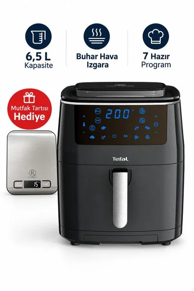 TEFAL Easy Fry Grill & Steam Airfryer 6,5 L Kapasite Buhar Hava Izgara Mutfak Tartısı Hediye