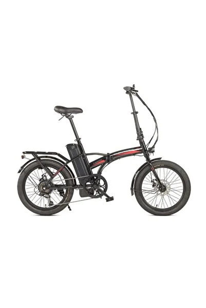 Kron Elektrone Nord 20 Jant E-Bike 36Volt 10,4 ah 7Vites Elektrikli Katlanır Bisiklet Siyah Kırmızı