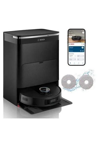 Bosch ELVT Yeni Premium Spotless Max Extra Güçlü Robot Süpürge, 11.000 Pa , Otomatik Toz ve Paspas Temizleme İstasyonu, Akıllı Robot Süpürge