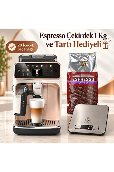Philips EP5543/80 20 İçecek Seçeneği Espresso Makinesi Espresso Çekirdek 1 Kg ve Tartı Hediyeli