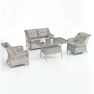 Evdemo Eren Rattan Bahçe Balkon Takımı 2+1+1 Antrasit