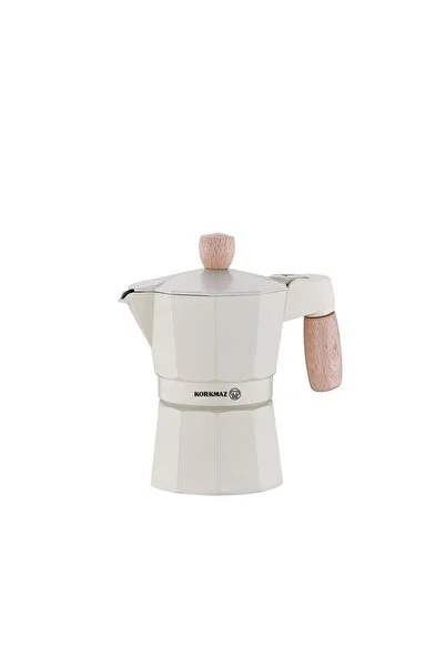 KORKMAZ Etna 3 Fincan Beyaz Moka Pot 150 ml A5571 - PH