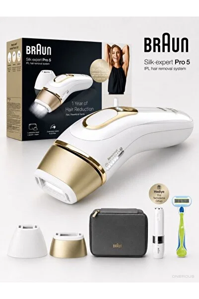 Braun Ev Tipi Lazer Epilasyon Aleti 2 Başlıklı Akıllı Cilt Sensörlü Mini Yüz Epilatörü Hediyeli IPL Tüy Dökücü Set