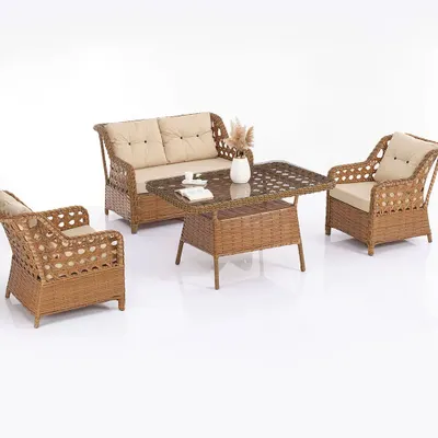 Evdemo Eren Rattan 2+1+1 Kahve Bahçe Balkon Takımı