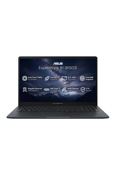 ASUS ExpertBook B1 Intel Core 7 150U 16GB 512GB SSD 15.6" W11P Notebook B1503CVA-C78G512B4D 016