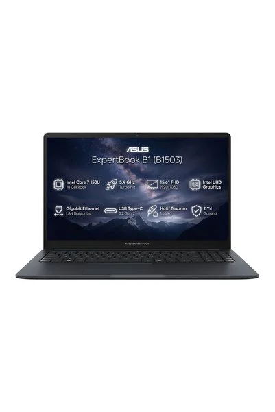 ASUS ExpertBook B1 Intel Core 7 150U 8GB 512GB SSD 15.6" Freedos Notebook B1503CVA-C78G512B4D