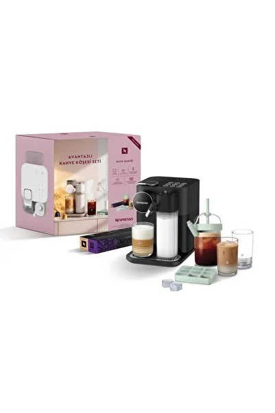 Nespresso F541 Gran Lattissima Siyah Kahve Köşesi Seti