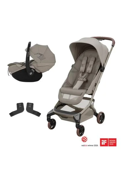 MAXİ-COSİ Fame Cabin-Pebble Slide Pro Led Işıklı Entegre Telefon Şarj Üniteli Bebek Arabası Sand
