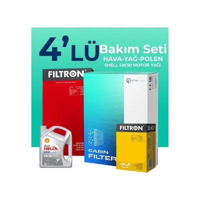 Filtron Alfa Giulietta 1.4 TB Shell Motor Yağı 2010-2018 4'lü Filtre Bakım Seti