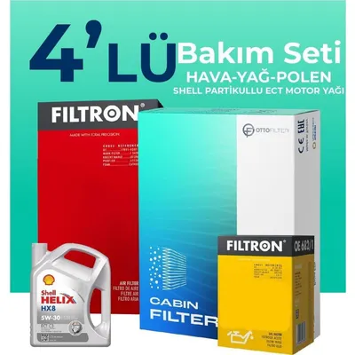 Filtron Opel Astra J 1.6 Shell Motor Yağlı 2010-2015 4'lü Filtre Bakım Seti