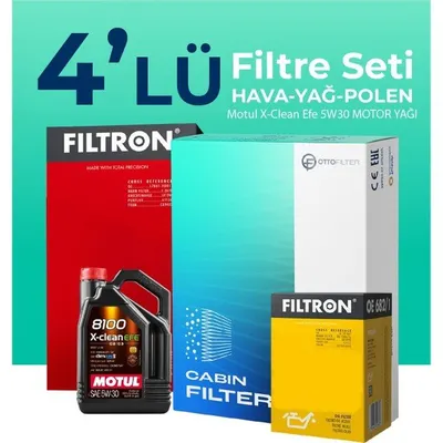 Filtron Volkswagen T-Cross 1.0 TSI Motul Motor Yağlı 2020-2024 4'lü Filtre Bakım Seti