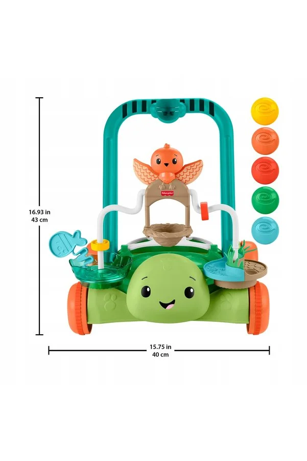 FISHER PRICE Fisher-Price Turtle Activity Walker-Push Walker 2'si 1 Arada Jkd63