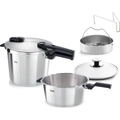 Fissler Vitaquick Premium Buhar Aparatlı 6 lt + 3.5 lt Düdüklü Tencere