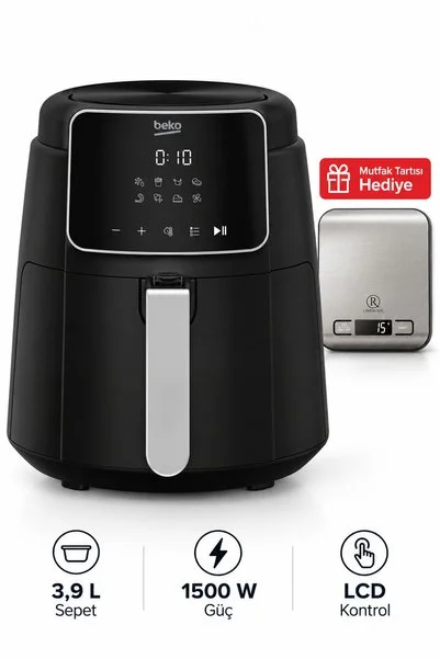 Beko Fitfry Airfryer 3,9 L Sepet 1500 W Güç Mutfak Tartısı Hediye