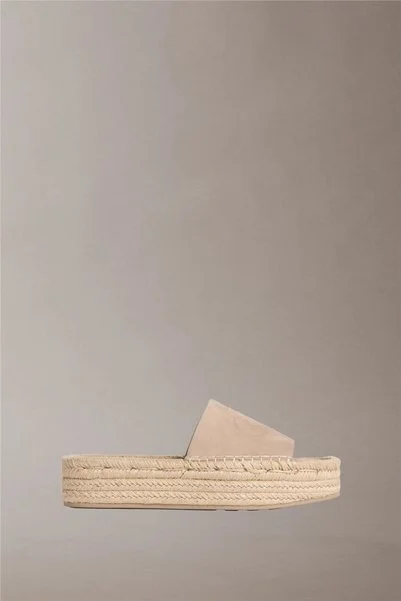 Calvin Klein Flatf Espa Mule Nub Women's Espadrilles Beige