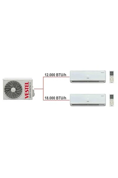 Vestel Flora Doğa 1 Dış 2 Iç Ünite (12 18) Duvar Tipi Multi Inverter Plus Klima