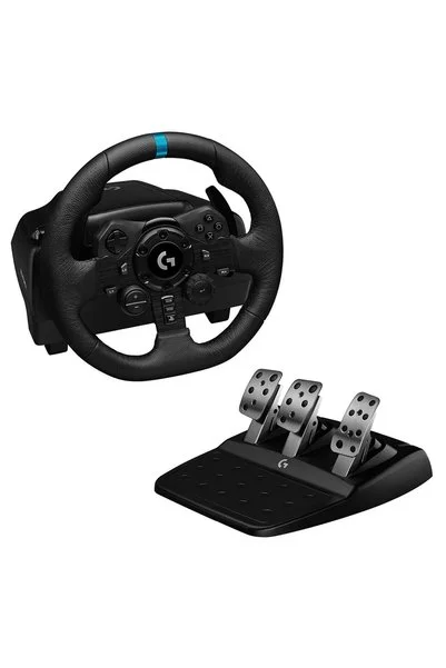 KC NATURAL G923 Driving Force Yarış Direksiyonu, Aşamalı Fren Pedalı, Alüminyum, Çelik ve Deri Yapı, PS3/PS4/PS