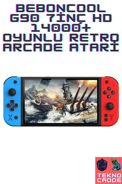 beboncool G90 7inç IPS Ekran 14000+ Oyunlu Retro Arcade Oyun Konsolu Atari