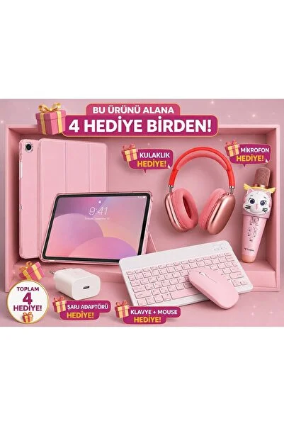 Samsung Galaxy Tab A11+ 128Gb 6Gb-11'' Android Tablet Standlı kılıf+kulaklık+klavye ve mouse+mikrofon+adaptör