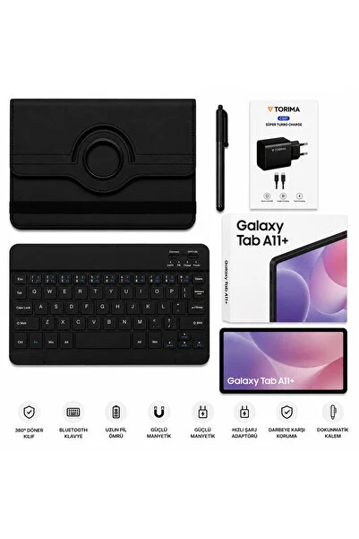 Samsung Galaxy Tab A11+ 6 GB 128 GB Gümüş Tablet (Samsung Türkiye Garantili)+KLAVYE+KILIF SİYAH +ŞARJ ADAPTÖRÜ +MAUSE VE KALEM HEDİYELİ