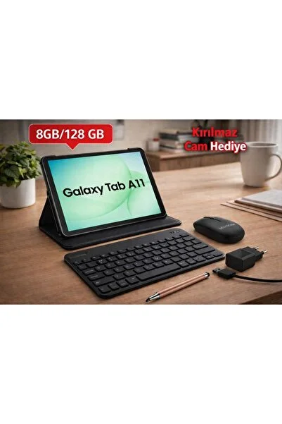 Samsung Galaxy Tab A11 8.7''İNCH 8GB / 128GB TABLET+GOLD KALEM+SİYAH KILIF+SİYAH KLAVYE MOUSE