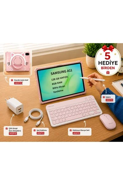Samsung GALAXY TAB A11 8GB RAM 128GB HAFIZA android tablet 5 ürün hediye 8.7inç