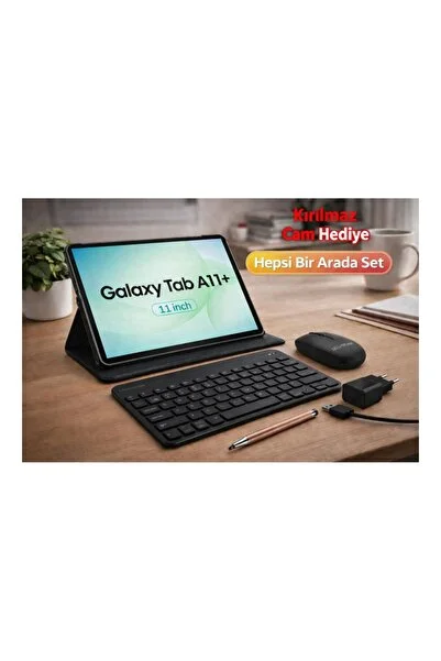 Samsung Galaxy Tab A11 Plus 6gb 128gb 11 İNÇ SİYAH KLAVYE MOUSE+GOLD KALEM+SARJ ALETİ (HEPSİ BİR ARADA SET)
