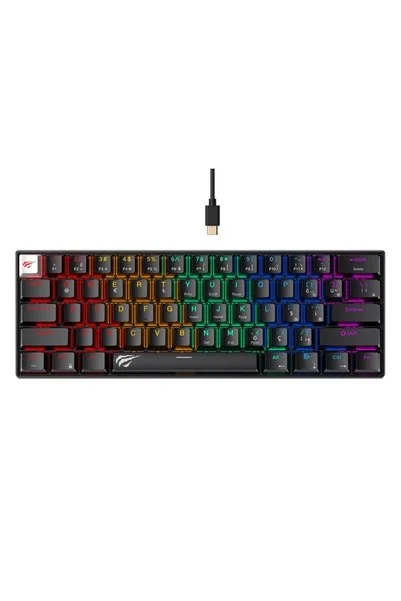 Havit Gamenote KB903L%60 Mekanik Blended Aydınlatma Oyuncu Klavyesi - 61 Tuş (Siyah)