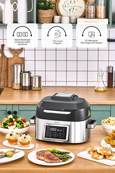 Karaca Gastro Air Grill 6 Kişilik Geniş Hacim Airfryer ve Izgara Makinesi 6L