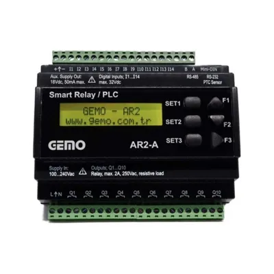 Gemo AR2-A-24VDC-14D-RTC Besleme Voltajı 18-32V Dc Akıllı Röle