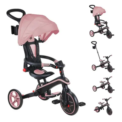 Globber Explorer 4 in 1 Katlanabilir Koyu Pastel Pembe Çocuk Bisikleti