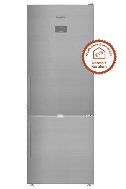 Grundig GPKND 490 I E Enerji Sınıfı 490 L Duo-No Frost Alttan Donduruculu Buzdolabı Inox