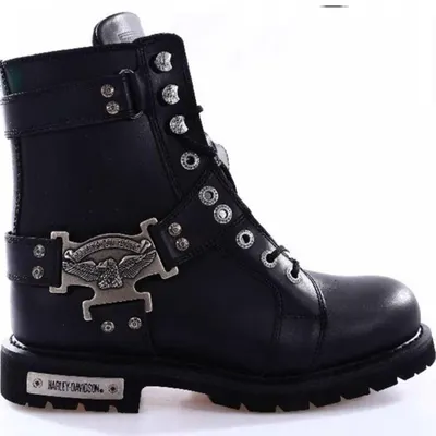 Harley Davidson Charles 025M100447-01 Siyah Deri Erkek Bot