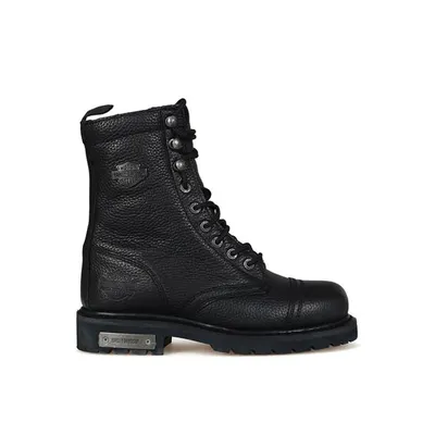 Harley Davidson Colmar 025G100328-B14-04 Siyah Baskılı Deri Kadın Bot
