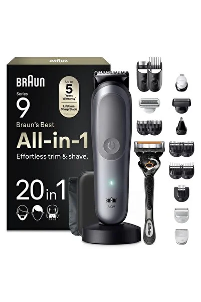 Braun Hepsi Bir Arada Series 9, 20’si 1 arada Tıraş Kiti, ProBlade, BodyGentle Modu, AIO9500