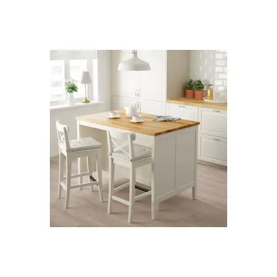 IKEA TORNVIKEN mutfak adası, kırık beyaz-meşe, 126x77 cm