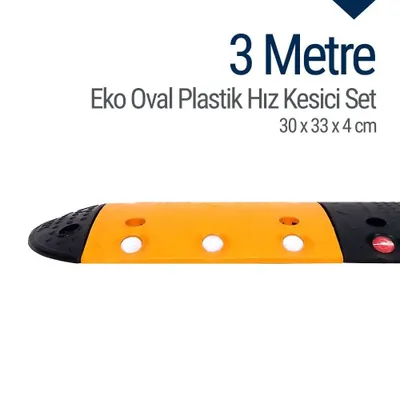 İleri Trafik 3 m Oval Plastik Hız Kesici Set