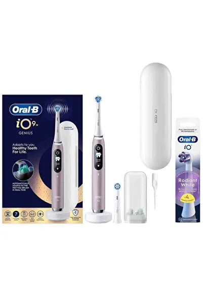 Oral-B iO9 Rose Elektrikli/Şarjlı Diş Fırçası 4 Yedek Başlıklı 1 Günde Beyazlık Seti
