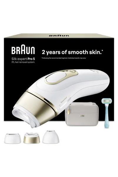 Braun IPL Silk·expert Pro 5, Evde Lazerle Tüy Alma, Çanta, Gillette Venus, 3 Başlık, PL5311