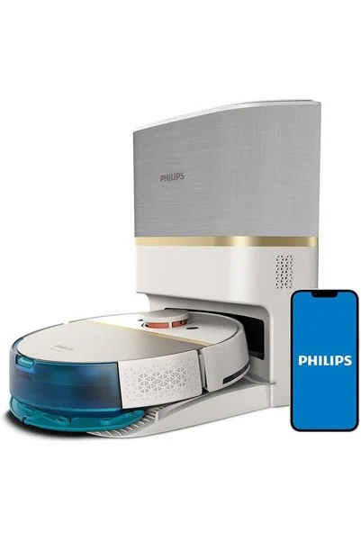 Philips ISLAK+KURU İstasyonlu Aqua 7000 Serisi Temizlik Robotu,5000 Pa LiDAR, EPA11 Filtre , BEYAZ GOLD