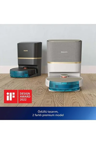 Philips Islak Kuru ve Mop Özellikli Premium Robot Süpürge, Ultra Emiş Gücü, Lazer Navigasyon, 180 Dk. Süre
