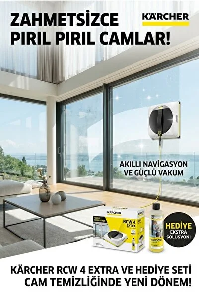Karcher Kärcher RCW 4 Extra Akıllı Cam Temizleme Robotu Ekstra Temizlik Solüsyonu