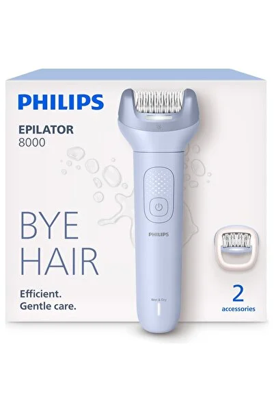 Philips Kablosuz Epilatör 8000 Serisi Pembe Yıkanabilir Başlık ile Islak ve Kuru Kullanım BRE708/05