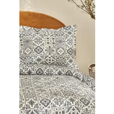 Karaca Home Tiles Çift Kişilik Yatak Örtüsü Mavi